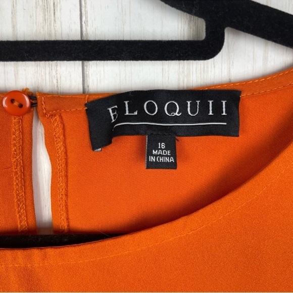 ELOQUII NWT Orange ruffle blouse size 16 - Picture 4 of 6